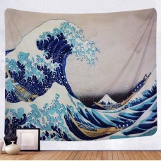 Japanese Tapestry Curtains Great Wave Kanagawa Ukiyoe Hokusai Fabric Modern Home   263658121397